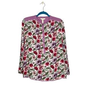 Matilda Jane Dusk Or Dawn Floral Rayon Popover Blouse